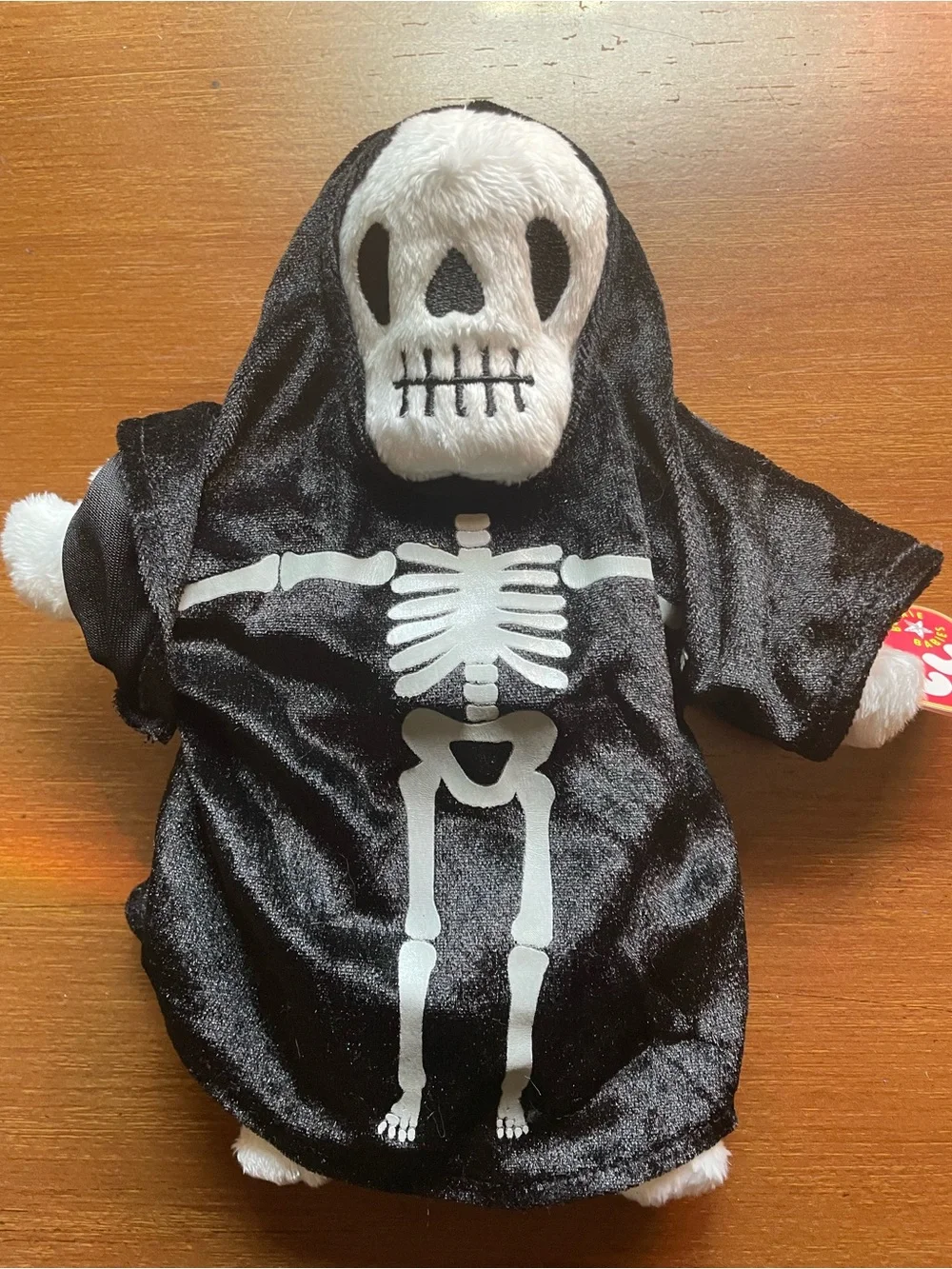 TY Beanie Babies Creepers Skeleton Stuffed Animal Plush Halloween Black White